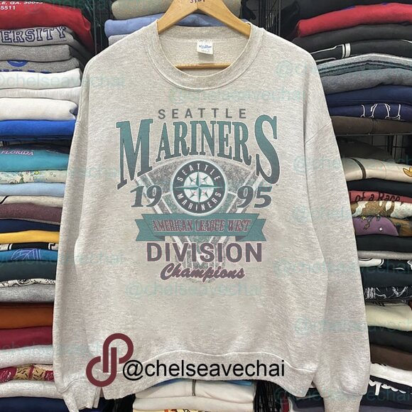 Vintage Seattle Mariners 1995 Champions Baseball Sweatshirt, Retro MLB Shirt Tee - Picture 1 of 2